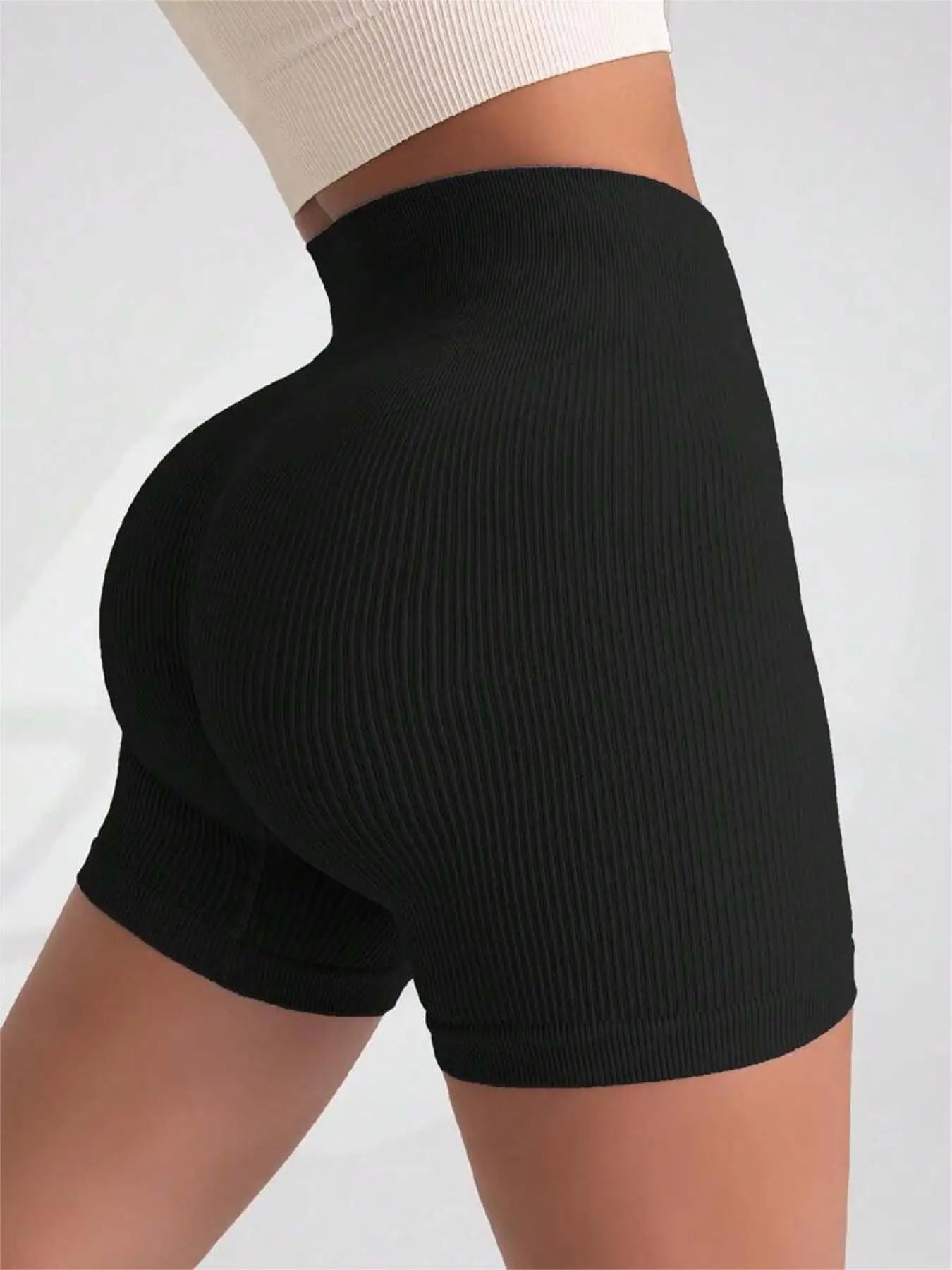 Shorts Yoga Cintura Alta Ribbed Modelador
