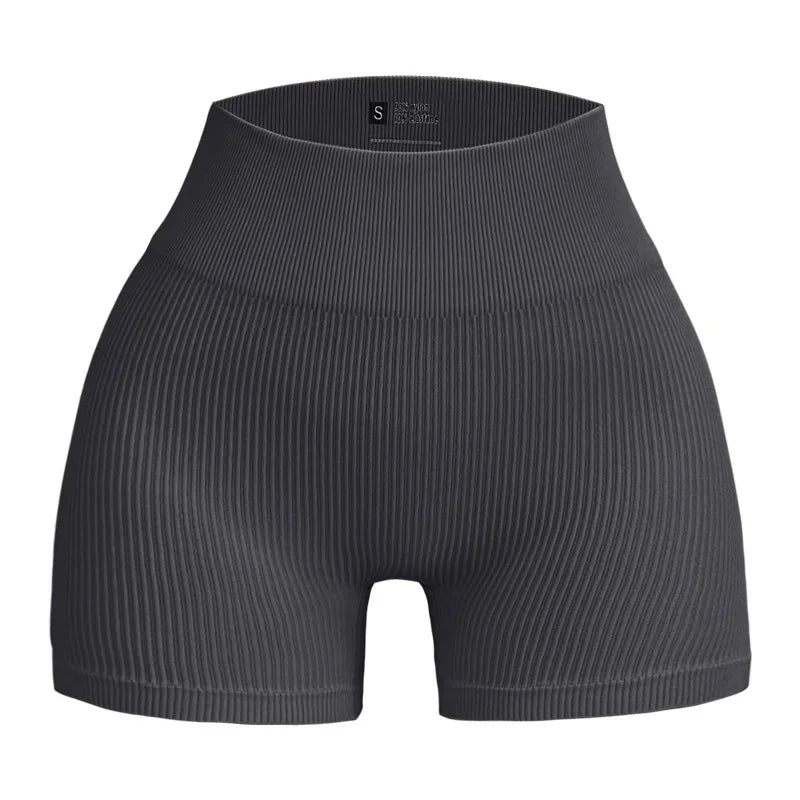 Shorts Yoga Cintura Alta Ribbed Modelador