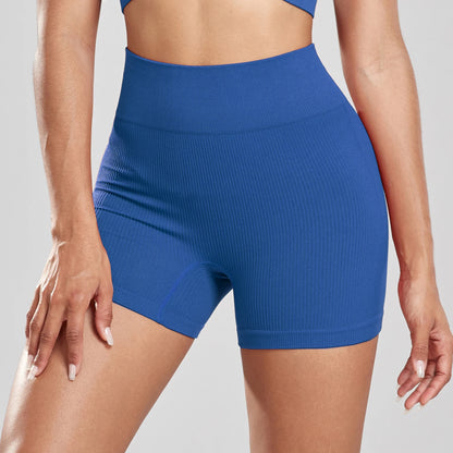 Shorts Seamless Ribbed Cintura Alta