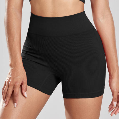 Shorts Seamless Ribbed Cintura Alta