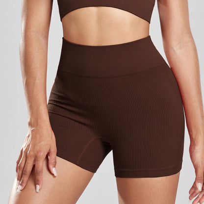 Shorts Seamless Ribbed Cintura Alta