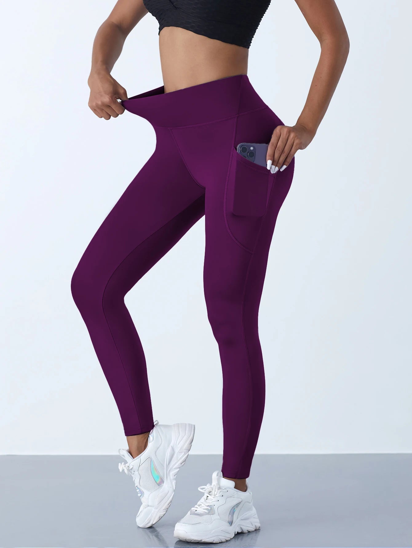 Legging Cintura Alta Bolsos Fitness