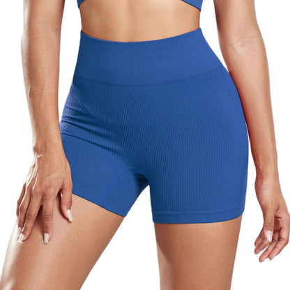 Shorts Seamless Ribbed Cintura Alta