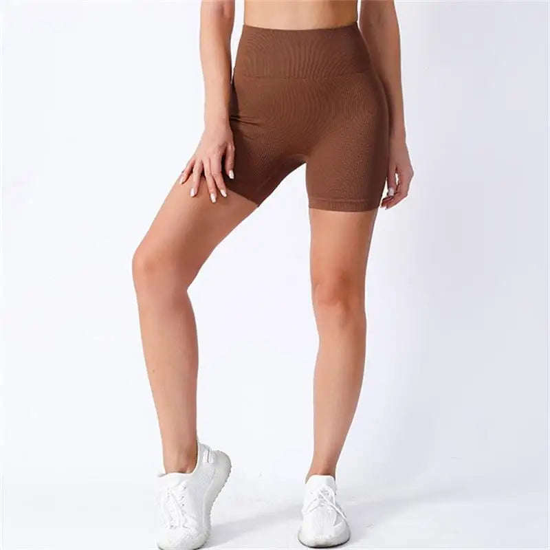 Shorts Yoga Cintura Alta Ribbed Modelador