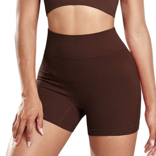 Shorts Seamless Ribbed Cintura Alta
