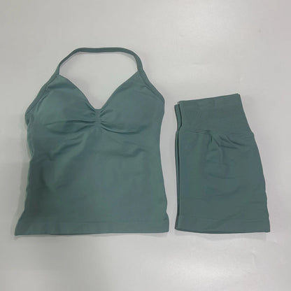 Conjunto Gym Seamless Top Backless Shorts