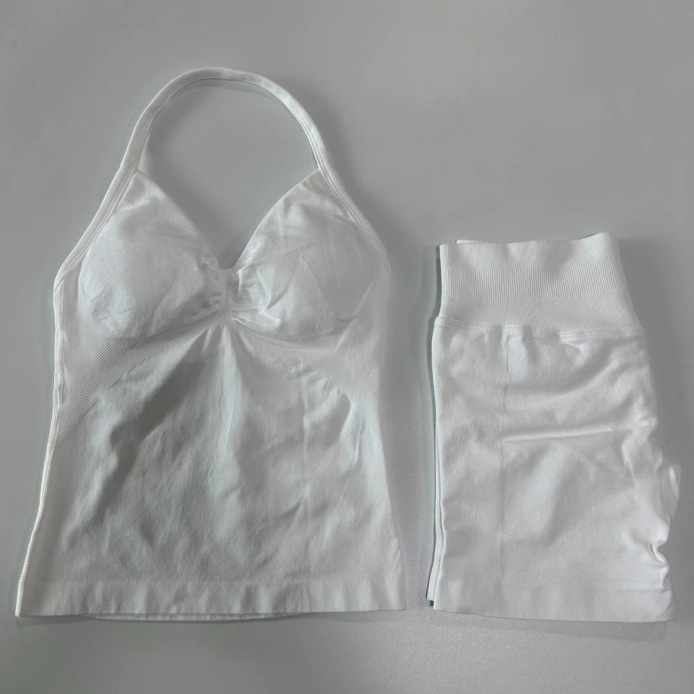 Conjunto Gym Seamless Top Backless Shorts