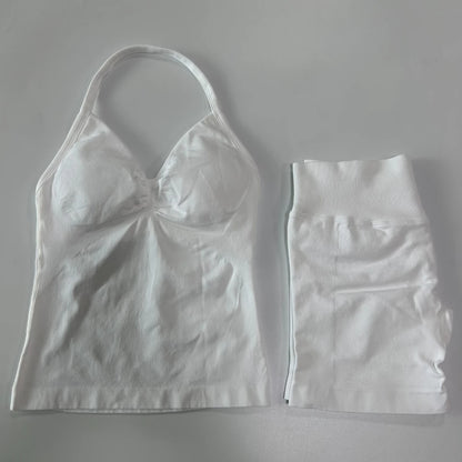 Conjunto Gym Seamless Top Backless Shorts