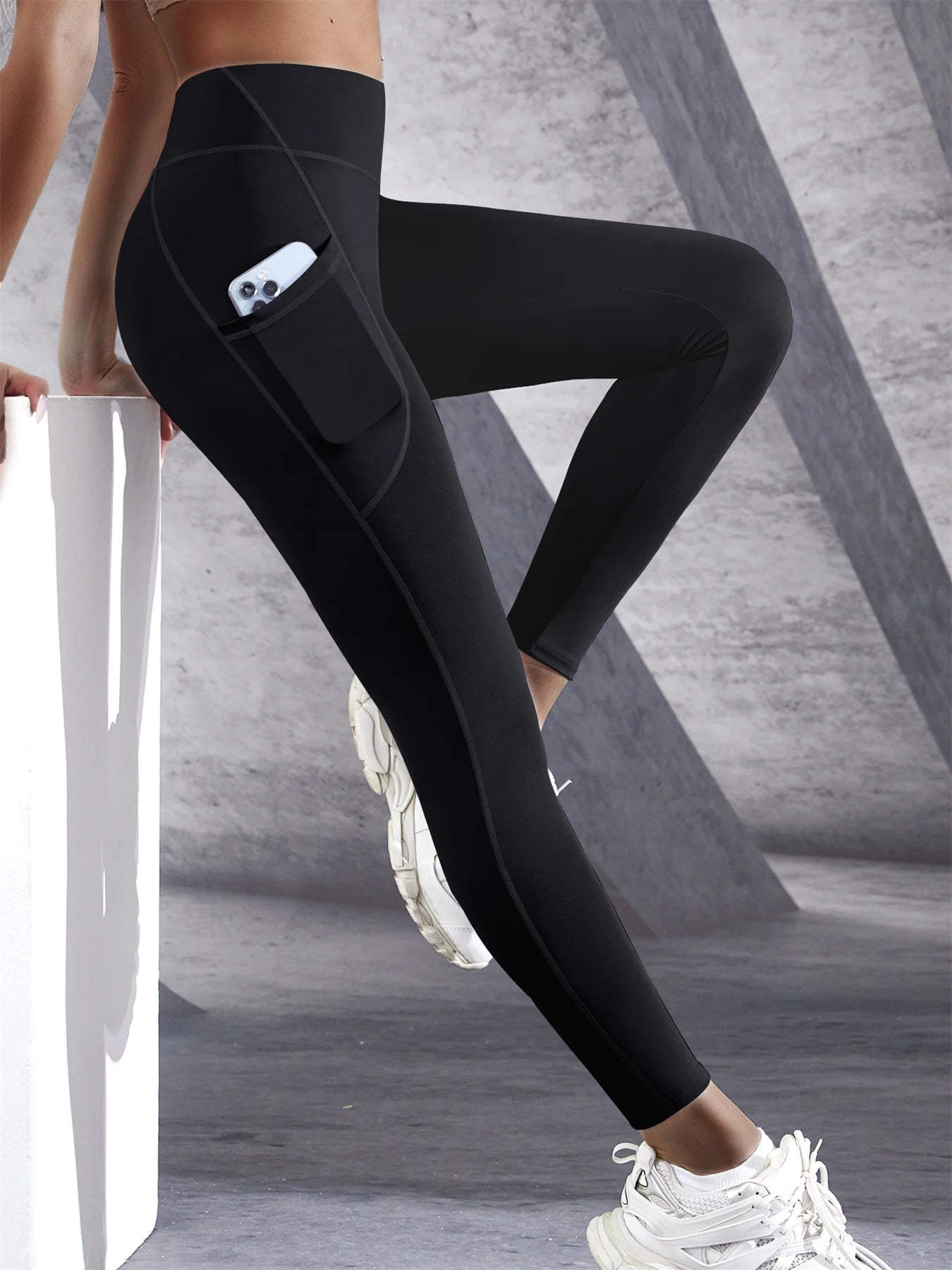Legging Cintura Alta Bolsos Fitness