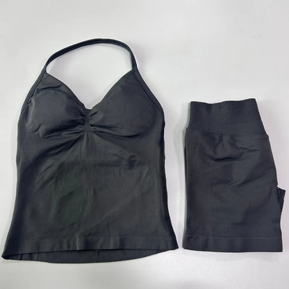 Conjunto Gym Seamless Top Backless Shorts