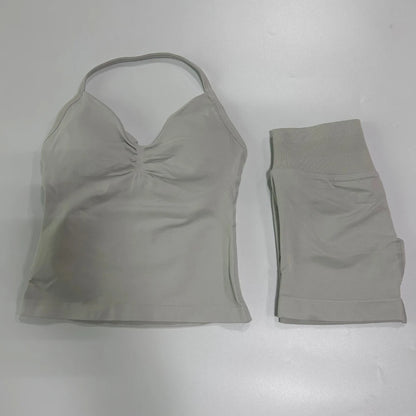 Conjunto Gym Seamless Top Backless Shorts