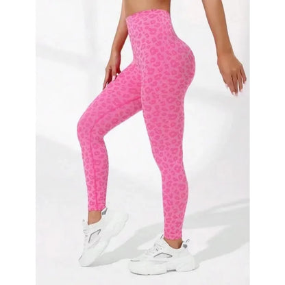 Leggings Femininas Semaless Leopardo Ginásio Slim