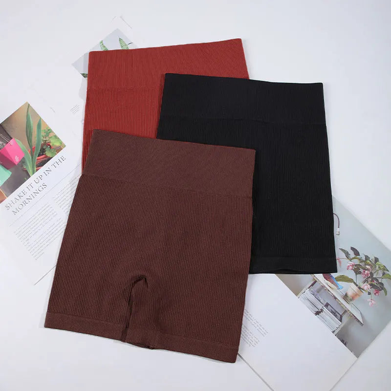 Shorts Seamless Ribbed Cintura Alta