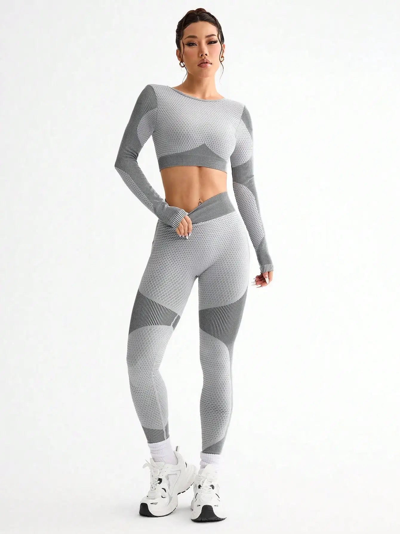 Conjunto desportivo top e legging seamless