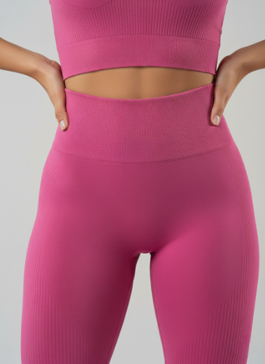 Conjunto Yoga Seamless Top Shorts Cintura Alta